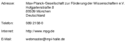 MPG Anschrift